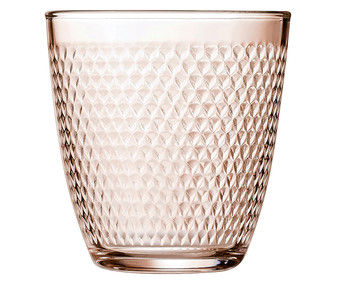 Vaso alto de vidrio con 0,31 litros de capacidad, color rosa, Concepto LUMINARC. Vaso alto de vidrio con 0,31 litros de capacidad, color rosa, Concepto LUMINARC.