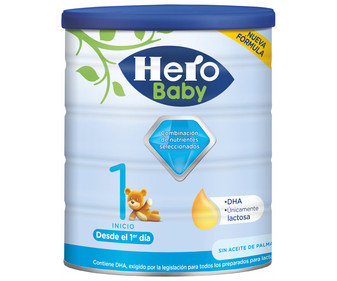 Leche en polvo (1) de inicio desde el primer día HERO BABY 800 g. Leche en polvo (1) de inicio desde el primer día HERO BABY 800 g.