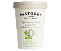 Yogur artesanal desnatado con stevia y 0% materia grasa EL PASTORET 500 g.