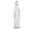 Botella de vidrio con forma cuadrada y tapón clip, 1 litro, Viba QUID.