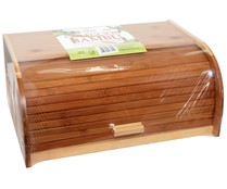 Caja para pan fabricada en madera de bambú INALSA.