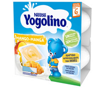 Postre lácteo de mango, adaptado para bebés partir de 6 meses YOGOLINO de Nestlé 4 x 100 g.