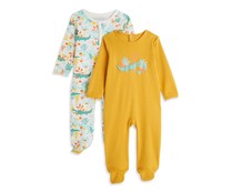 Lote de 2 pijamas pelele de algodón para bebé INEXTENSO, talla 68.