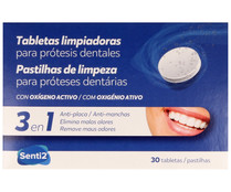 Tabletas limpiadoras de prótesis totales o parciales SENTI2 30 uds.