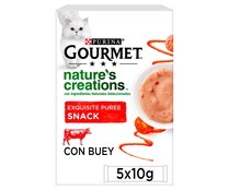 Snack gatos con buey PURINA GOURMET NATURE CREATIONS 5 x 10 g.