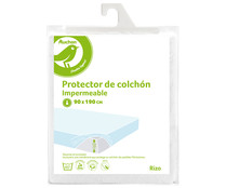 Protector de colchón rizo impermeable, 75% algodón, 25% poliéster, 135cm. PRODUCTO ECONÓMICO ALCAMPO.