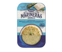 Hamburguesas de bacalao y merluza con espárragos FRERSKIBO MARINERAS 2 x 80 g.
