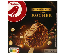 Mini bombones de helado de avellana, son salsa de avellana y cobertura de chocolate con leche PRODUCTO ALCAMPO Les gourmands 4 x 70 ml.