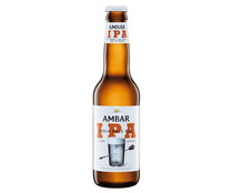 Cerveza Premium extra lúpulo AMBAR IPA botella 33 cl.