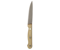 Cuchillo de mesa chuletero con hoja de sierra de acero inoxidable de 11cm. y mango de madera, ACTUEL.