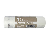 Bolsas de basura compostables 60 x 75 cm. 35 litros ECOFAMI 15 uds.
