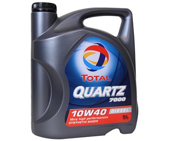 Aceite sintético para vehículos con motor diésel TOTAL Quartz 7000 5 litros. Aceite sintético para vehículos con motor diésel TOTAL Quartz 7000 5 litros.