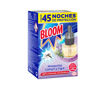 Recambio insecticida eléctrico. con toque fragancia eucalipto y lavanda BLOOM 18 ml. Recambio insecticida eléctrico. con toque fragancia eucalipto y lavanda BLOOM 18 ml.