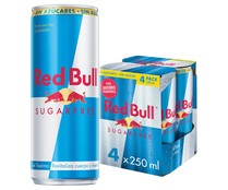 Bebida energética sin azúcar RED BULL pack 4 uds. x 250 ml..
