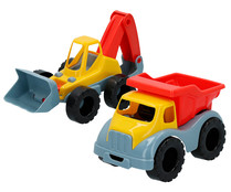 Set de camión de 18cm y excavadora de 26cm, Color Beach CB TOYS.
