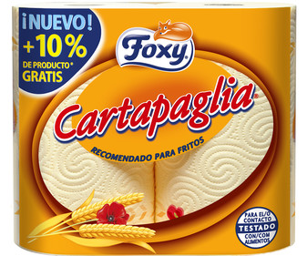 Papel de cocina recomendado para fritos con doble capa FOXY Cartapaglia 2 uds. Papel de cocina recomendado para fritos con doble capa FOXY Cartapaglia 2 uds.