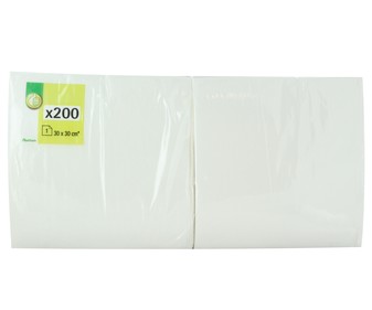 Servilletas de papel blancas 30x30cm 200 unidades Servilletas de papel blancas 30x30cm 200 unidades