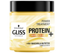 Mascarilla nutritiva 4 en 1 para cabello seco GLISS Protein +  de Schwarzopf 400 ml.