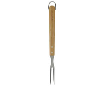 Tenedor para barbacoa con mango de madera, 43,5cm. GARDEN STAR ALCAMPO.