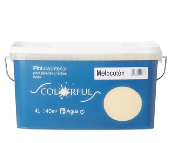 Bote de 4l. de pintura plástica naranja mate para paredes y techos COLORFUL. Bote de 4l. de pintura plástica naranja mate para paredes y techos COLORFUL.