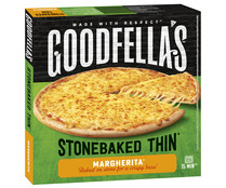 Pizza congelada margarita, con base fina y crujiente cocida en piedra GOODFELLA´S 345 g.