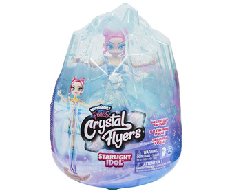 Hada voladora Crystal con luz, HATCHIMALS PIXIES.