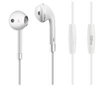 Auriculares tipo botón QILIVE Q.1590 con cable, micrófono, color blanco.