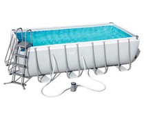 Piscina rectangular con estructura metálica 4,88x2,44x1,22 m. con depuradora 2.000 litros/hora y escalera, Steel Pro Frame Pools BESTWAY.