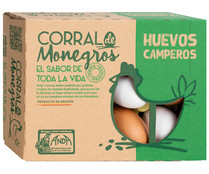 Huevos camperos frescos clase M-L y categoria A CORRAL DE MONEGROS 12 uds.