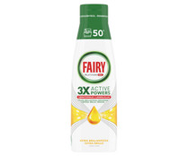 Detergente en gel para lavavajillas a máquina de limón FAIRY Platinum 50 lavados, 1 L.