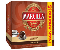 Café Intenso espresso 10 en cápsulas compantibles con Nespresso MARCILLA 40 uds.