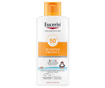 Loción solar infantil con factor de protección 50+ (muy alto) EUCERIN Sensitive protect 400 ml.