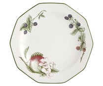 Plato llano octogonal de loza inglesa, 27cm., Victorian Orchad CHURCHILL.