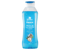 Gel de baño o ducha con extracot fruta de la pasión y coco SANKO 750 ml.