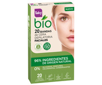 Bandas bio compostables de cera depilatoria faciales TAKY Bio 20 uds.