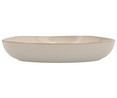 Plato hondo irregular fabricado en gres, 20,5x19,5 cm, color blanco, Ikonik BIDASOA.