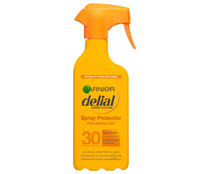 Leche solar protectora en spray con acción hidratante y FPS 30 (alto) DELIAL 300 ml.
