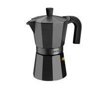 Cafetera de aluminio perfectas para usarse en cocinas de salvo inducción, modelo Vitro Noir MONIX 