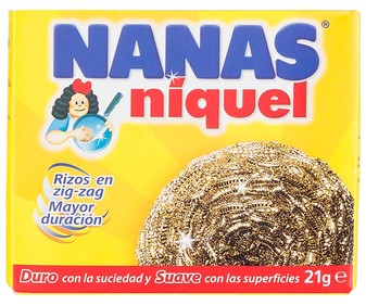 Estropajo de acero inoxidable dorado NANAS NÍQUELl 1 ud. 21 g. Estropajo de acero inoxidable dorado NANAS NÍQUELl 1 ud. 21 g.