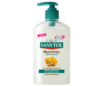 Jabón de manos líquido con almendras y jalea real y acción nutritiva SANYTOL 250 ml.