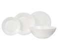 Vajilla completa de 19 piezas, 6 servicios, fabricada en vidrio opal color blanco LUMINARC 1 unidad.