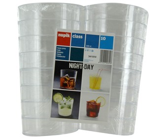 Pack de 10 vasos de plástico rígido para pinta 0,33 litros NUPIK. Pack de 10 vasos de plástico rígido para pinta 0,33 litros NUPIK.