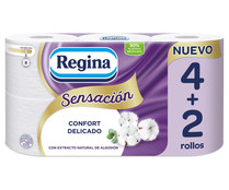 Rollo de papel higiénico REGINA Sensación 4+2 uds.