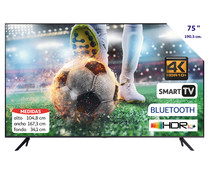 Televisión 190,5 cm (75") LED SAMSUNG UE75AU7105KXXC 4K, HDR10+, SMART TV, WIFI, BLUETOOTH, TDT T2, USB reproductor, 2HDMI, 2000HZ.