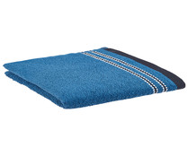 Toalla de tocador con pespunte, 100% algodón, densidad de 360g/m², color azul, ACTUEL.