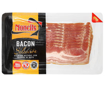 Bacon ahumado sin piel cortado en lonchas MONELLS Selección 140 g.
