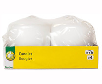Set de velas de color blanco, 4 unidades, PRODUCTO ECONÓMICO ALCAMPO.