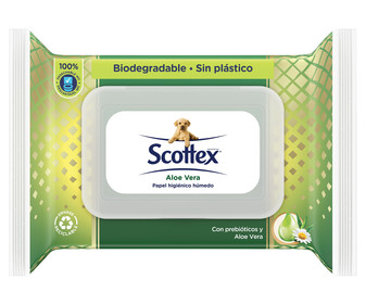 Toallitas wc húmedas con aloe vera SCOTTEX sensitive 66 uds. Toallitas wc húmedas con aloe vera SCOTTEX sensitive 66 uds.