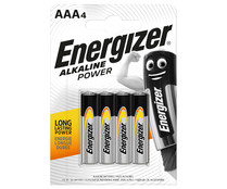 Pack de 4 pilas alcalinas AAA, LR03, 1,5V, ENERGIZER Power.