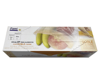 Bolsas zip para alimentos FAMI 20 uds. 18 x 27, 5 cm + 20 uds. 21 x 32,8 cm Bolsas zip para alimentos FAMI 20 uds. 18 x 27, 5 cm + 20 uds. 21 x 32,8 cm